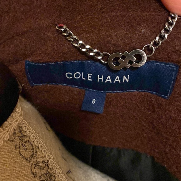 Cole Haan Maroon Wool Coat as 8 - Picture 4 of 5